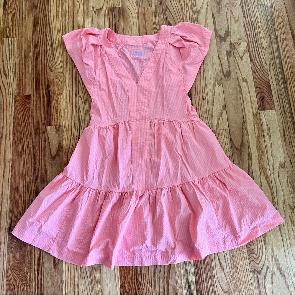 Vineyard Vines X-Small Sophie Harbor Tiered Ruffle-Sleeve Performance Dress